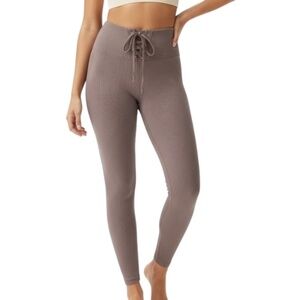 NEW YEAR OF OURS Ribbed Lace up Waist Yoga Leggings SIZE S